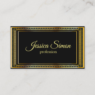 Vintage Gold Frame In Black Background Business Card