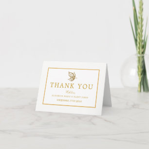 Vintage Gold Glitter Butterfly Wedding Thank You