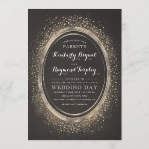 Vintage Gold Glitter Glam   Elegant Wedding Invite