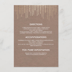 Vintage Gold Glitter Glam Wedding Details Enclosure Card