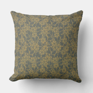 vintage gold grey Damask Pattern Cushion