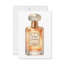 Vintage Gold Happy Birthay Perfume Bottle