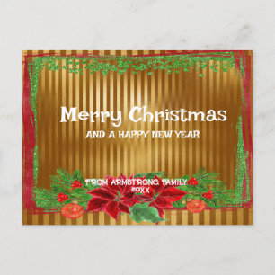 Vintage Gold Holiday Postcard - Customisable