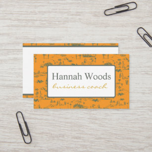 Vintage Gold Hollywood Hills Toile Business Card