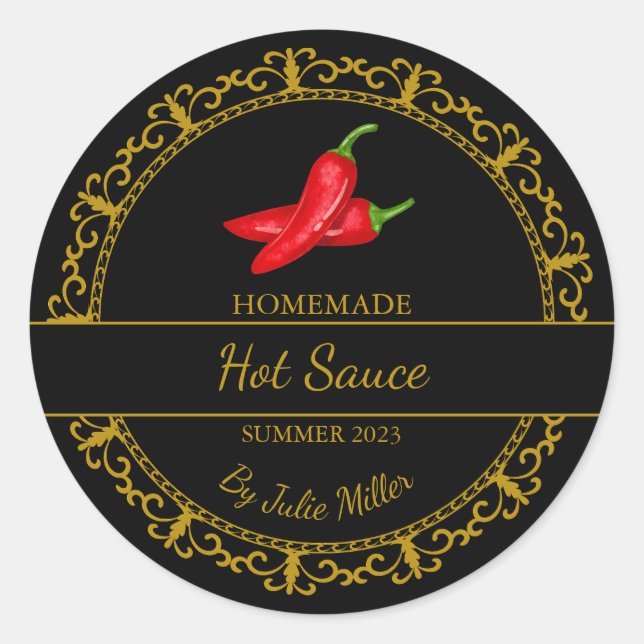Vintage Gold Homemade Hot Chilli Sauce Black Label (Front)
