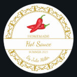 Vintage Gold Homemade Hot Chilli Sauce Label<br><div class="desc">Special for you!</div>