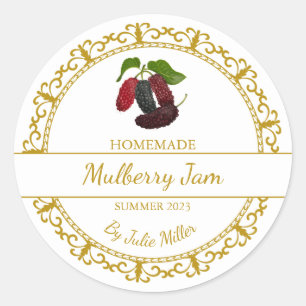 Vintage Gold Homemade Mulberry Jam Label