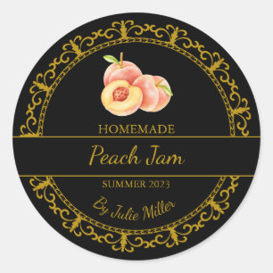 Vintage Gold Homemade Peach Jam Black Label 