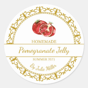 Vintage Gold Homemade Pomegranate Jelly Label