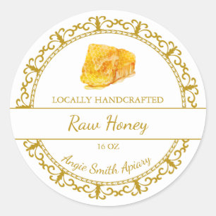 Vintage Gold Honeycomb Raw Honey Label