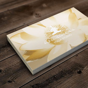 Vintage Gold Lotus Yoga & Meditation Business Card