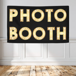 Vintage Gold Marquee Letters Wedding Photo Booth Banner