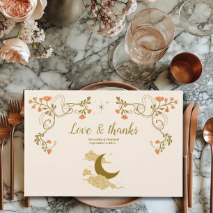 Vintage Gold Mystical Botanical Wedding Guest Book