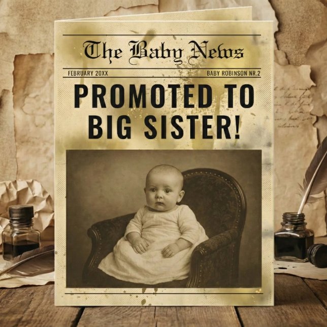vintage gold Newspaper Pregnancy Announcement (Creator Uploaded)