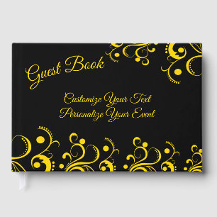 Vintage Gold Ornamental Art Deco Personalize Guest Book