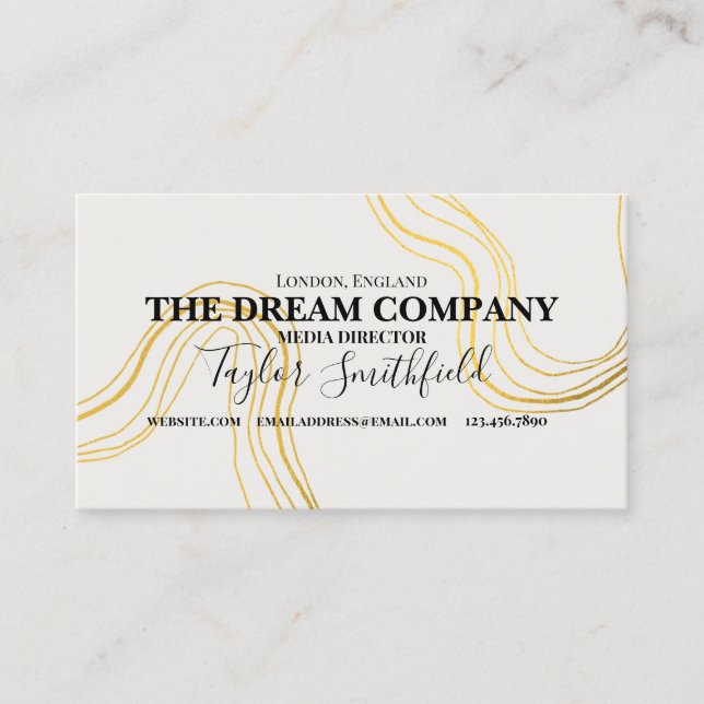Vintage Gold Pattern Business Card (Front)