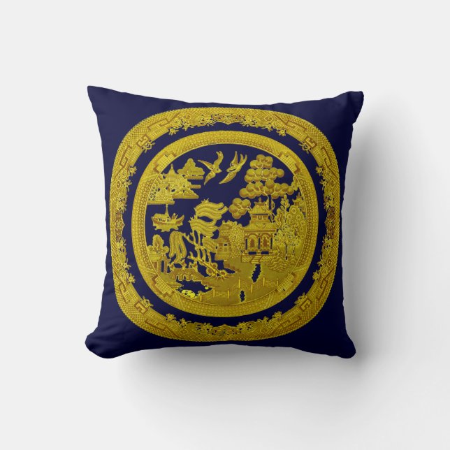 Vintage Gold pattern Cushion (Front)
