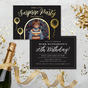 Vintage Gold Photo Surprise Adult Birthday Party