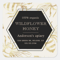 vintage gold queen bee honey jar label