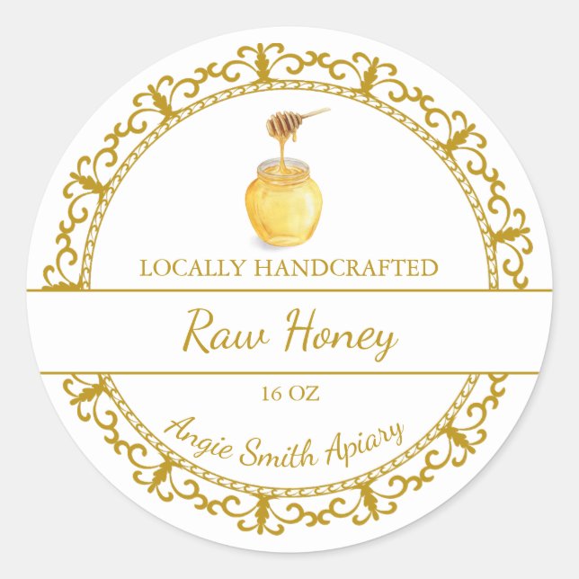 Vintage Gold Raw Honey Label (Front)