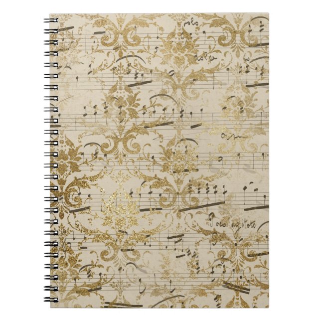 Vintage Gold Sheet Music Notebook (Front)