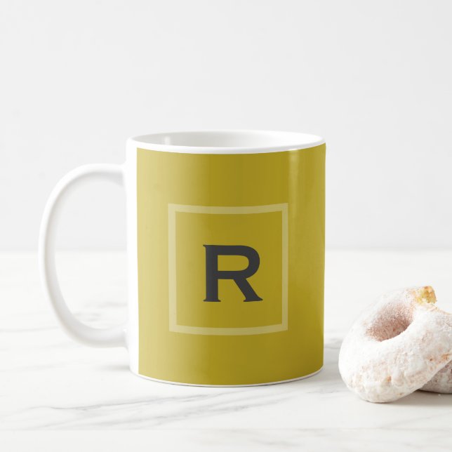 Vintage Gold Solid Colour Plain Personal Coffee Mug (With Donut)