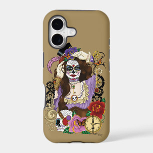 Vintage Gold Steampunk Sugar Skull Purple