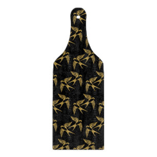 Vintage Gold Swallows Pattern  Cutting Board