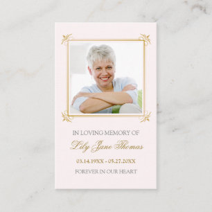 Vintage Gold Swirl Funeral Prayer Card Edit Colo