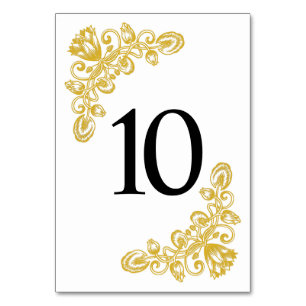 Vintage Gold Table 10 Number