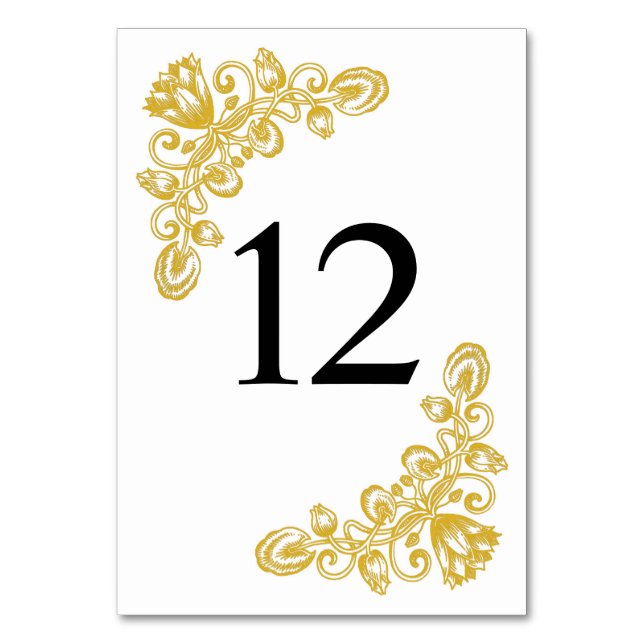Vintage Gold Table 12 Number (Front)