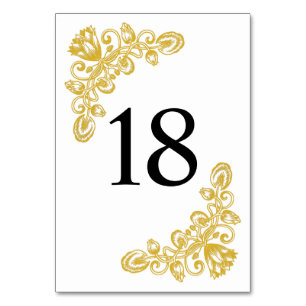 Vintage Gold Table 18 Number