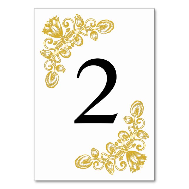 Vintage Gold Table 2 Number (Front)