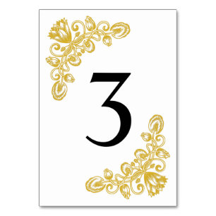 Vintage Gold Table 3 Number