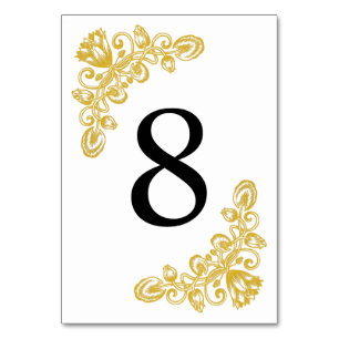 Vintage Gold Table 8 Number