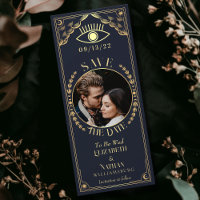 Vintage Gold Tarot Card Photo Save the Date