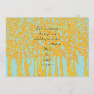 Vintage Gold Trees Wedding Invitation