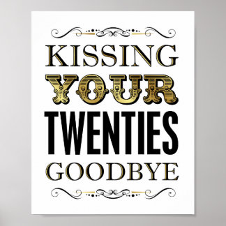 Vintage Gold TWENTIES GOODBYE Sign Print