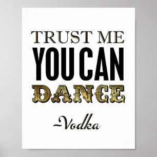 Vintage Gold YOU CAN DANCE -Vodka Sign Print