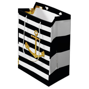 Vintage Golden Anchor Medium Gift Bag