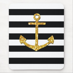 Vintage Golden Anchor Mouse Pad