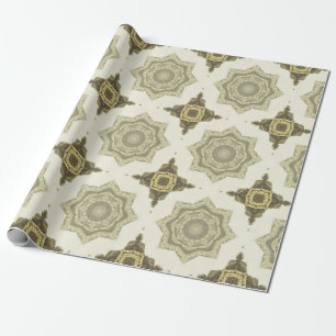 Vintage Golden Art Deco Abstract Pattern No3 Wrapping Paper
