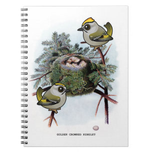 Vintage Golden-crowned Kinglet Spiral Notebook