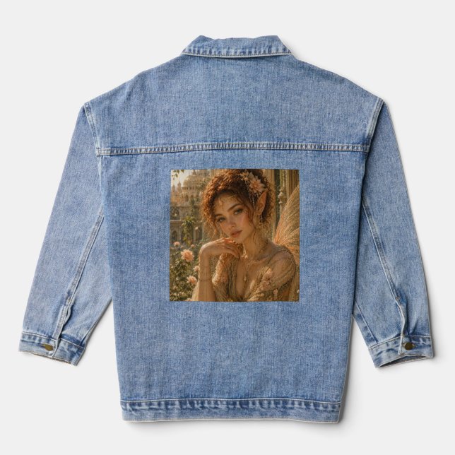 Vintage Golden Dream Fairy Denim Jacket (Back)