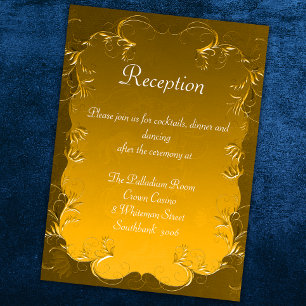 Vintage Golden Elegance Wedding Reception Enclosure Card