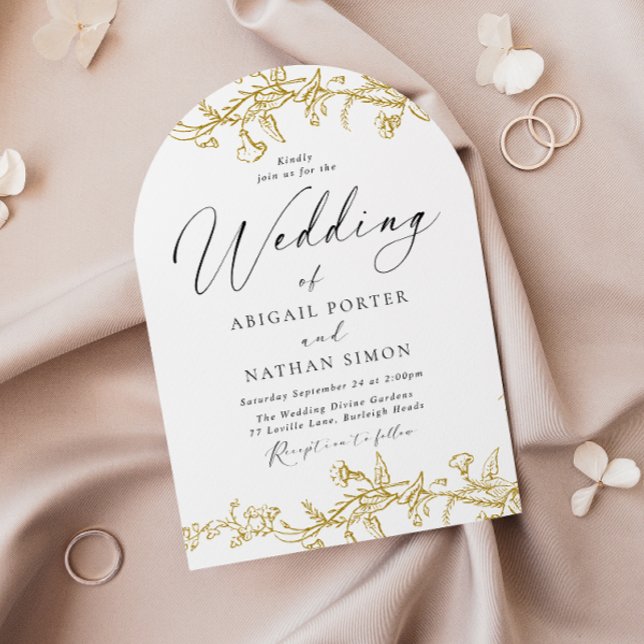 Vintage Golden Elegant Arch Wedding  Invitation (Creator Uploaded)