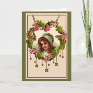 Vintage Golden Hearts & Shamrocks - Card