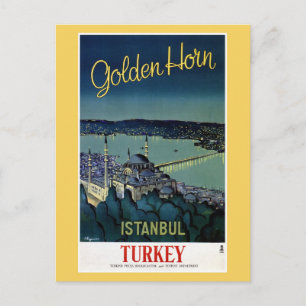 Vintage Golden Horn Istanbul Turkey travel Postcard