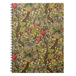 Vintage Golden Lilly Floral Design Notebook