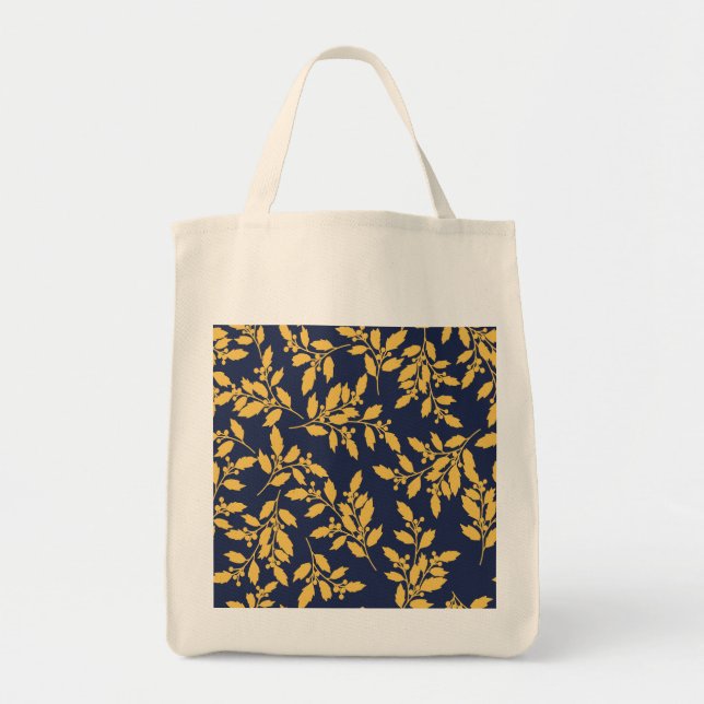 Vintage Golden Mistletoe Tote Bag (Front)